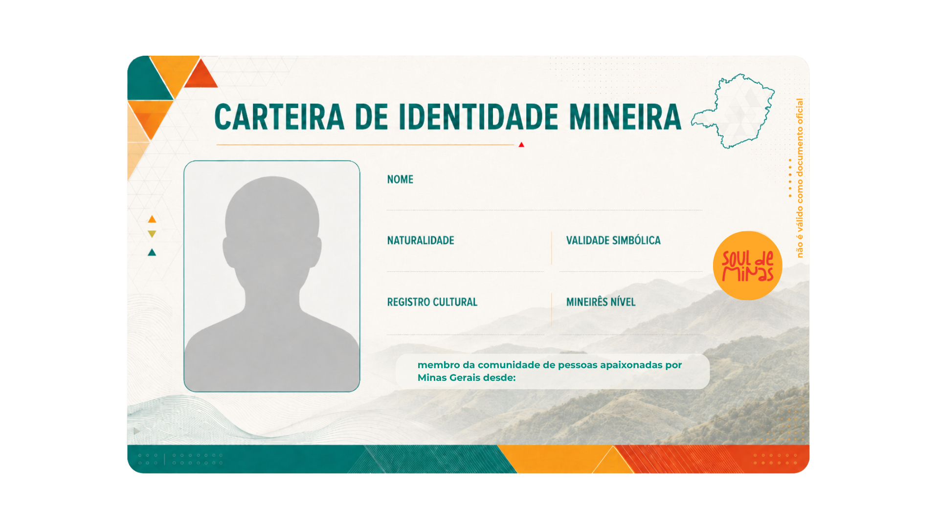 Exemplo da Carteira de Identidade Mineira